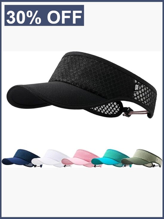 Wide Brim Quick Dry Adjustable Sun Visor Hat Men Women main image 6